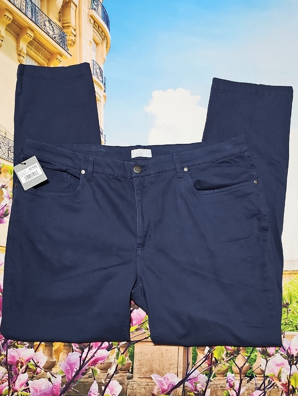 Hickey Freeman Navy Pants Size 42x32 NWT